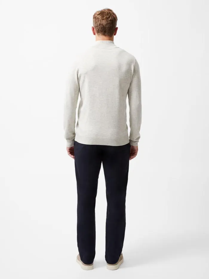 French Connection Knitwear Half Zip Knitted Jumper Oatmeal 8211 Man