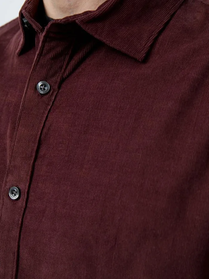 French Connection Shirts Baby Corduroy Shirt Burgundy 8211 Man