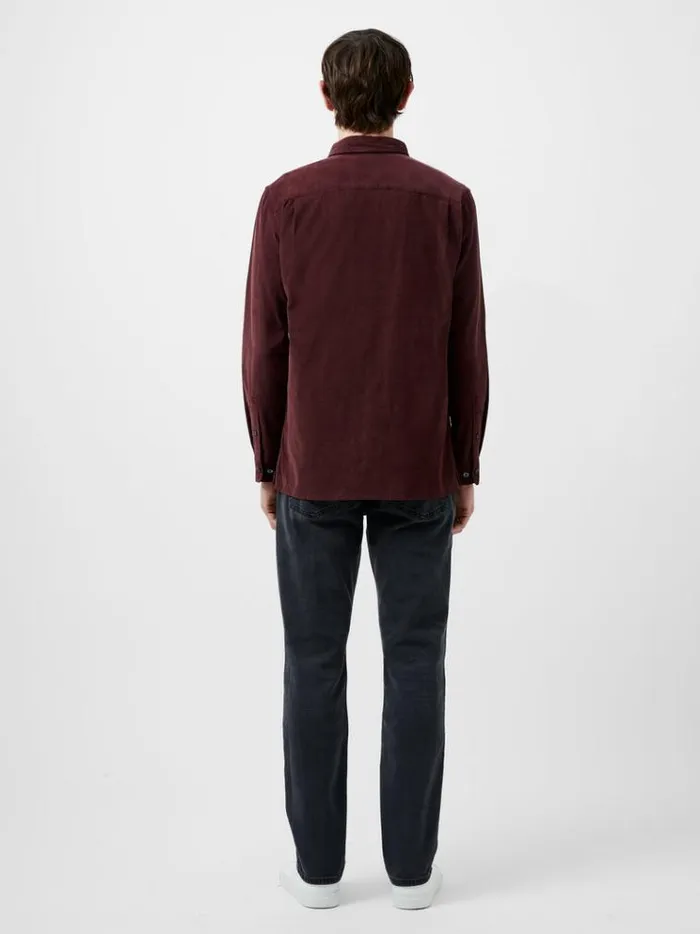 French Connection Shirts Baby Corduroy Shirt Burgundy 8211 Man