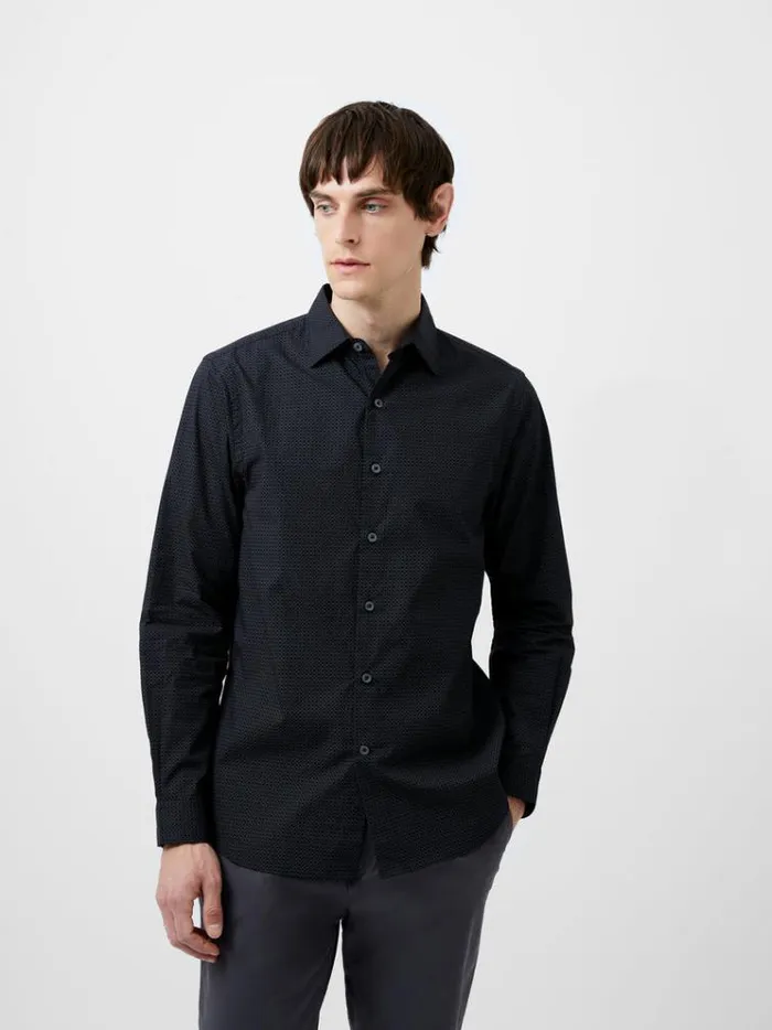 French Connection Shirts Classic Collar Printed Shirt Black Print 8211 Man