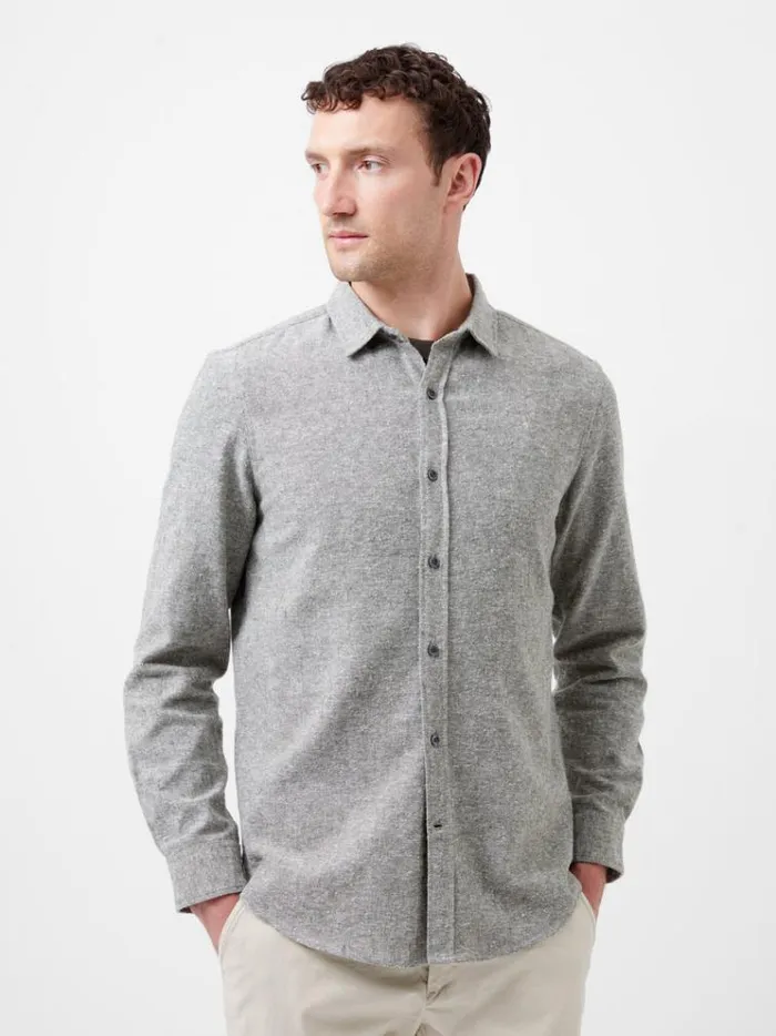 French Connection Shirts Long Sleeve Flannel Shirt Light Green Olive 8211 Man French Connection Shirts Long Sleeve Flannel Shirt Light Green Olive 8211 Man