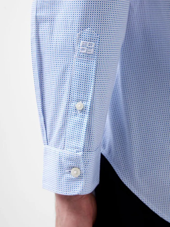 French Connection Shirts Regular Fit Classic Collar Geo Shirt Blue Dot Print 8211 Man