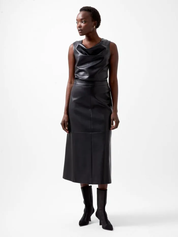 French Connection Skirts and Shorts Crolenda Pu Midi Skirt Blackout 8211 Woman French Connection Skirts and Shorts Crolenda Pu Midi Skirt Blackout 8211 Woman