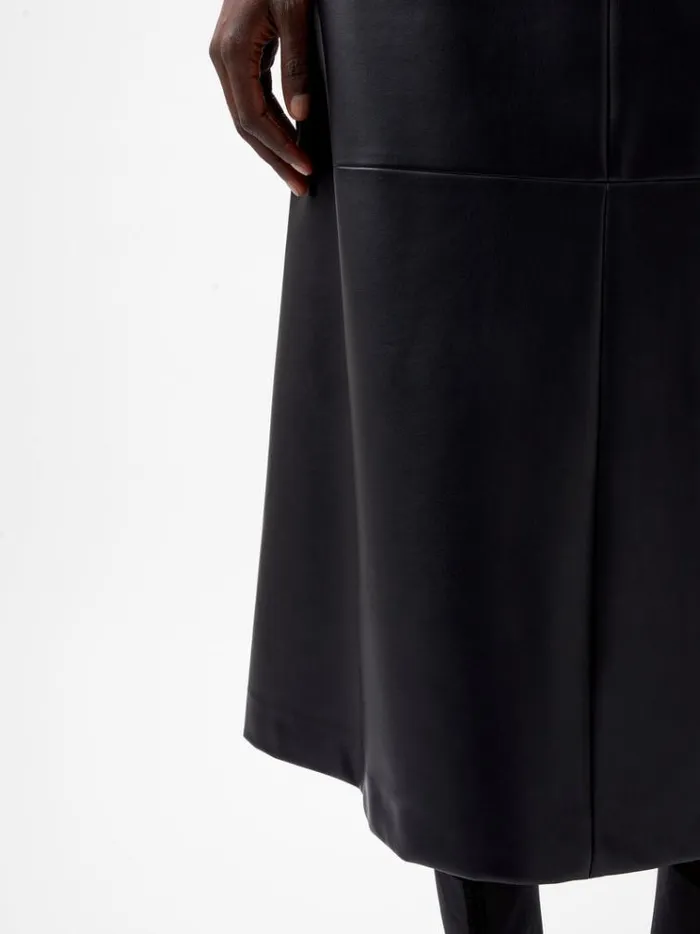 French Connection Skirts and Shorts Crolenda Pu Midi Skirt Blackout 8211 Woman
