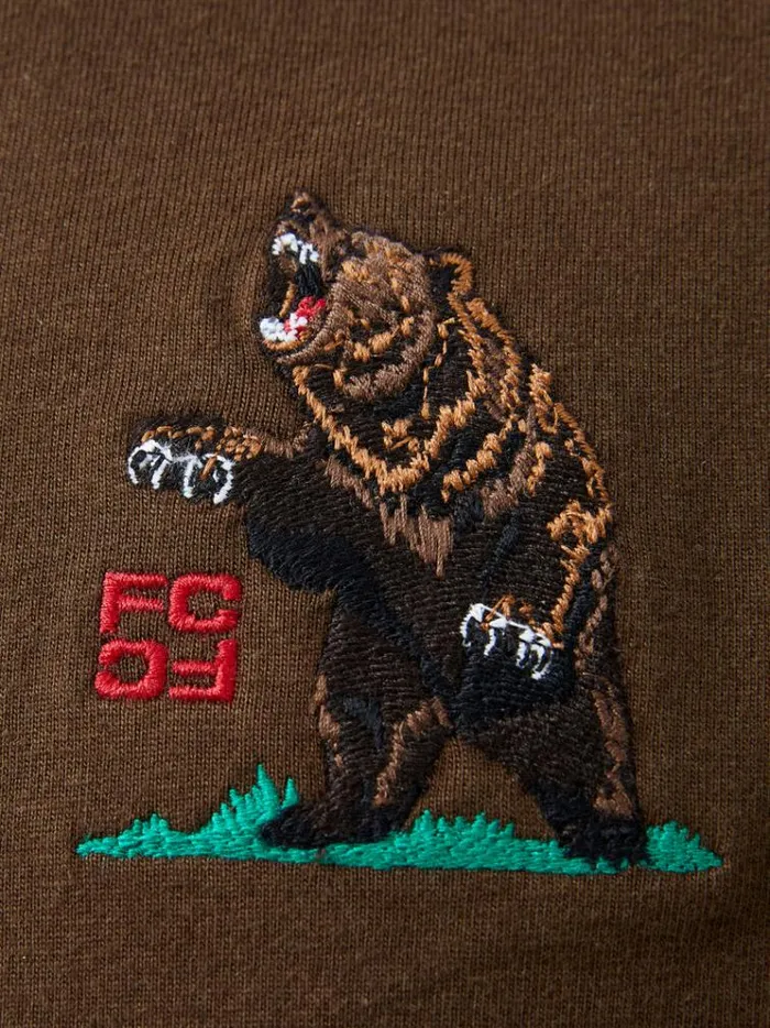 French Connection TShirts and Polo Shirts Embroidered Bear Organic Graphic TShirt Truffle Brown 8211 Man