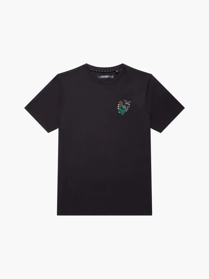 French Connection TShirts and Polo Shirts Embroidered Dragonfly Organic Graphic TShirt Black 8211 Man