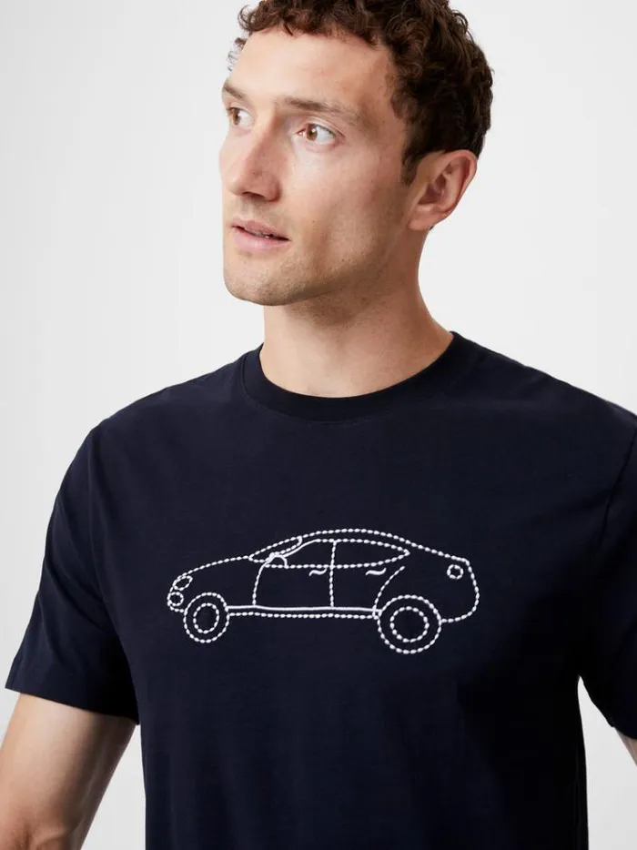 French Connection TShirts and Polo Shirts Embroidered Sports Car Graphic TShirt Marine 8211 Man French Connection TShirts and Polo Shirts Embroidered Sports Car Graphic TShirt Marine 8211 Man