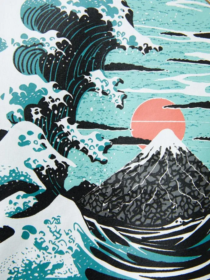 French Connection TShirts and Polo Shirts Great Wave Organic Graphic TShirt Light Green 8211 Man