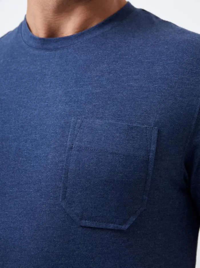 French Connection TShirts and Polo Shirts Organic Pocket TShirt Indigo Mel 8211 Man