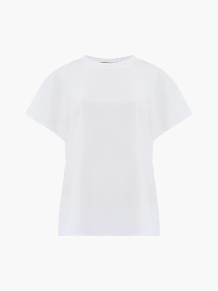 French Connection Tops Caprina Recycled Crepe Crew Neck Top Winter White 8211 Woman