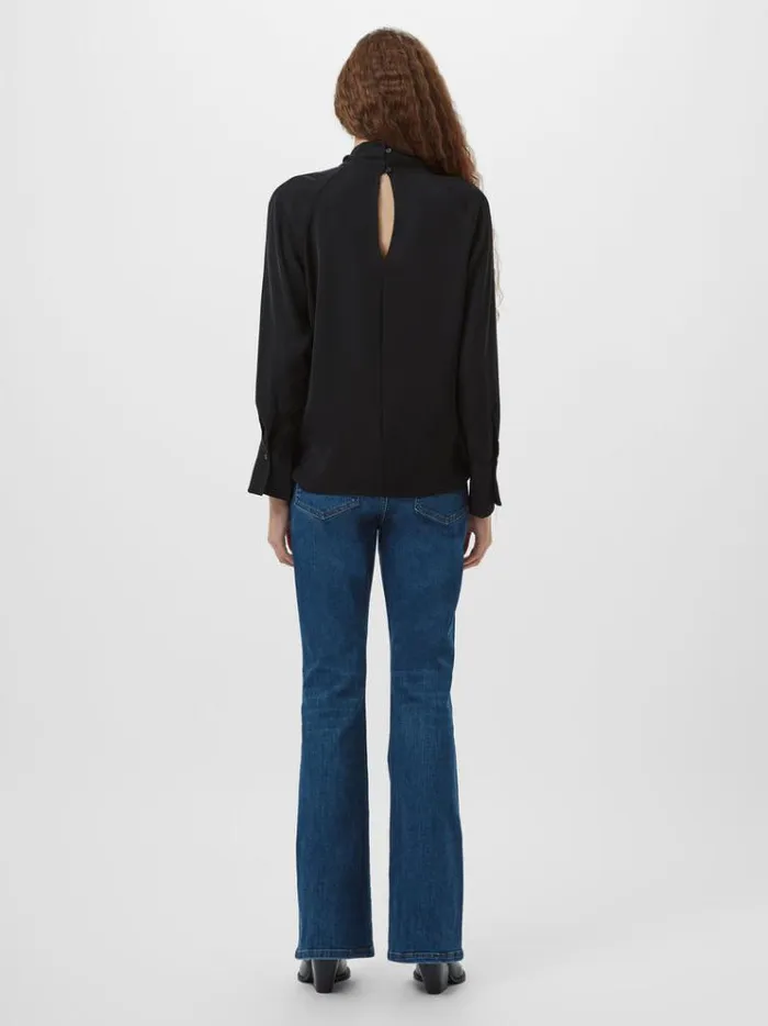 French Connection Tops Carmen Recycled Crepe Tie Blouse Blackout 8211 Woman