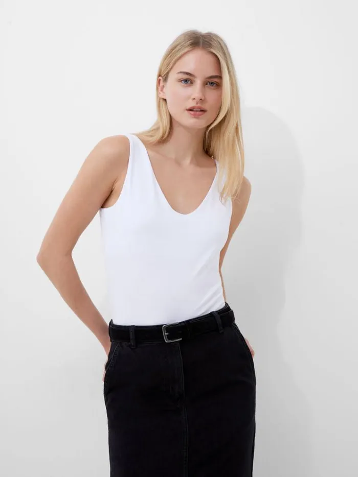French Connection Tops Cotton Organic Stretch Tank Top White 8211 Woman