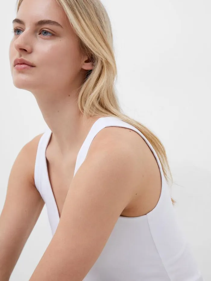 French Connection Tops Cotton Organic Stretch Tank Top White 8211 Woman