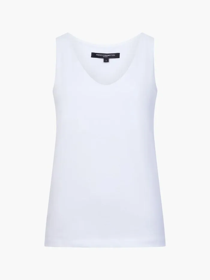 French Connection Tops Cotton Organic Stretch Tank Top White 8211 Woman
