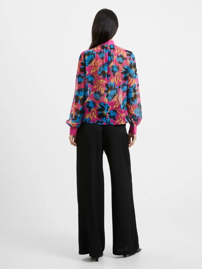 French Connection Tops Darla Recycled Eloise High Neck Top Fuschia 8211 Woman