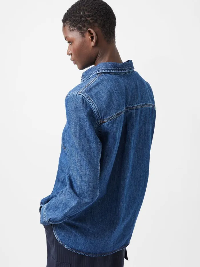French Connection Tops Finley Denim Long Sleeve Shirt Vintage 8211 Woman