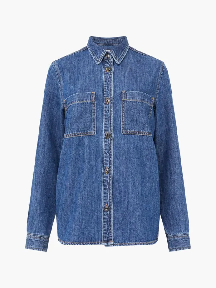 French Connection Tops Finley Denim Long Sleeve Shirt Vintage 8211 Woman