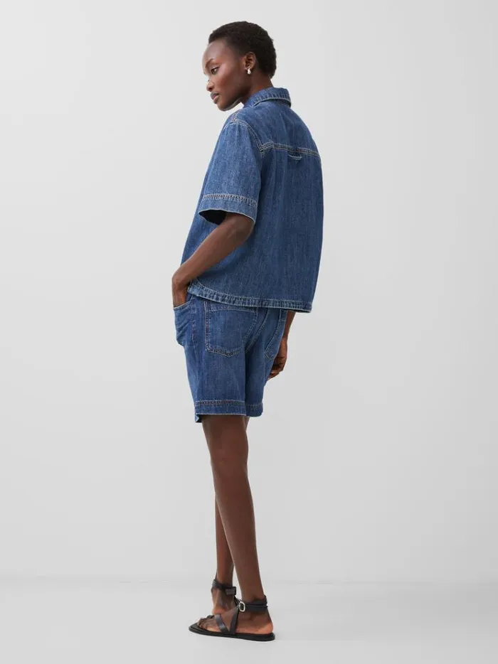 French Connection Tops Finley Denim Short Sleeve Shirt Vintage 8211 Woman