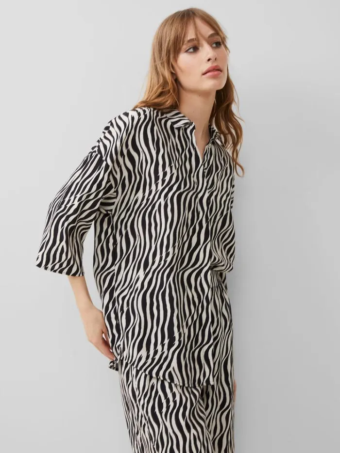 French Connection Tops Seine Eco Delphine Shirt Blackoutclassic C 8211 Woman