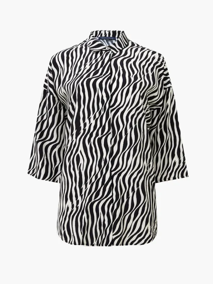 French Connection Tops Seine Eco Delphine Shirt Blackoutclassic C 8211 Woman