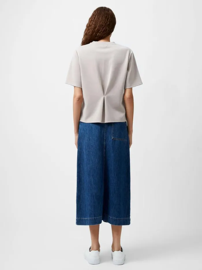 French Connection Tops Wren Short Sleeve Pinched TShirt Washed Macchiato 8211 Woman