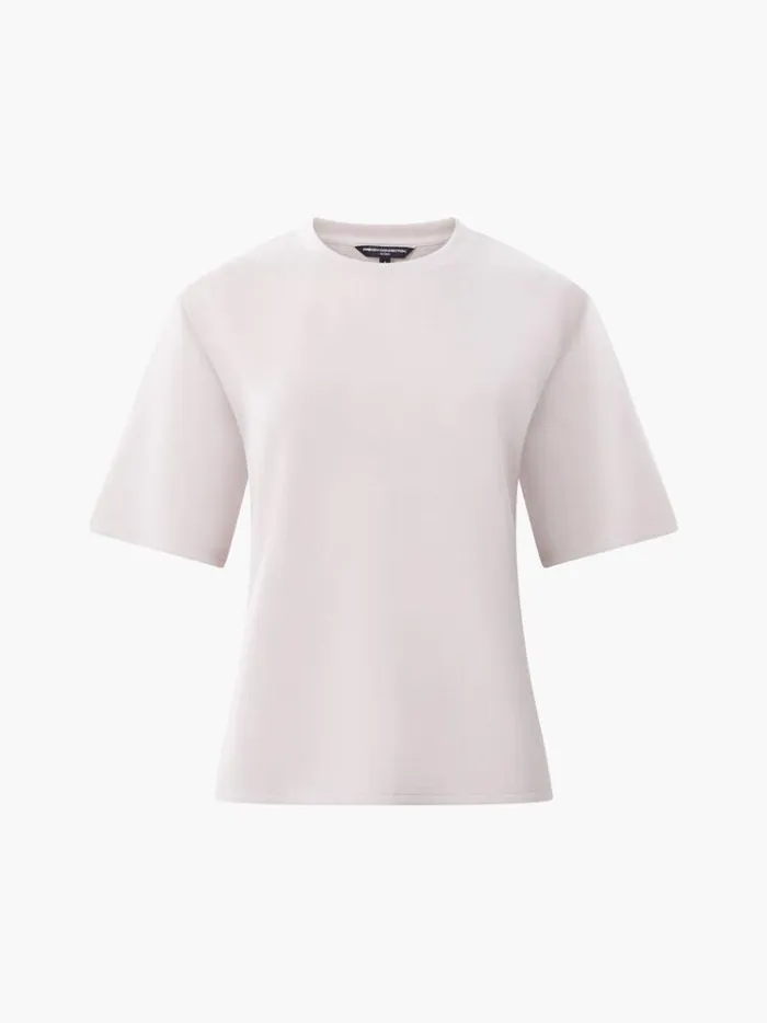 French Connection Tops Wren Short Sleeve Pinched TShirt Washed Macchiato 8211 Woman