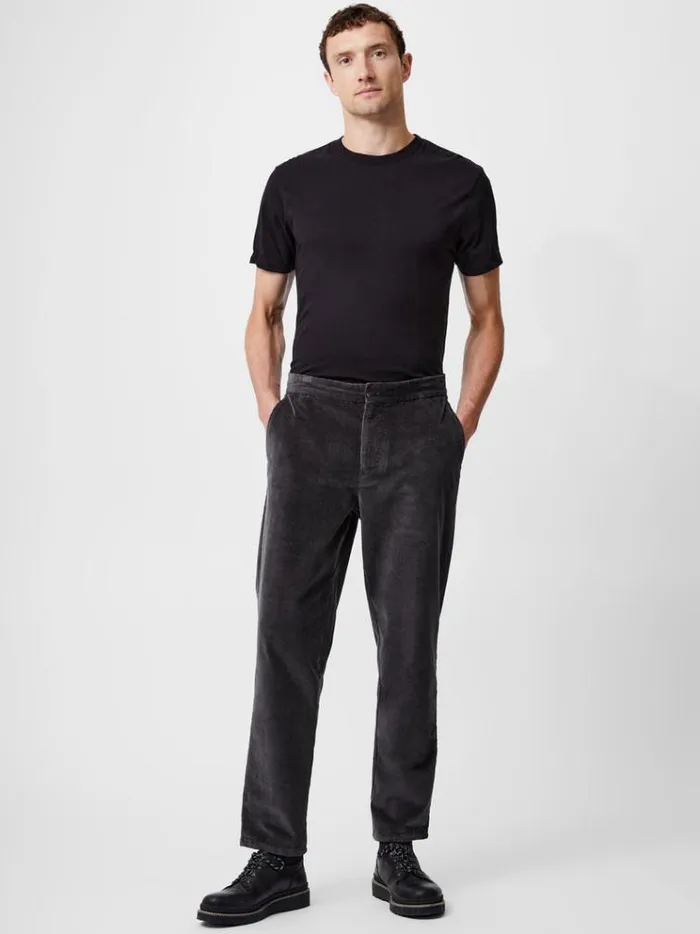 French Connection Trousers Corduroy Stretch Band Trousers Dark Grey 8211 Man