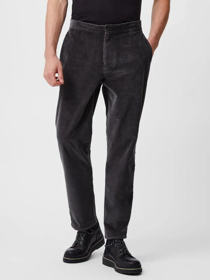French Connection Trousers Corduroy Stretch Band Trousers Dark Grey 8211 Man