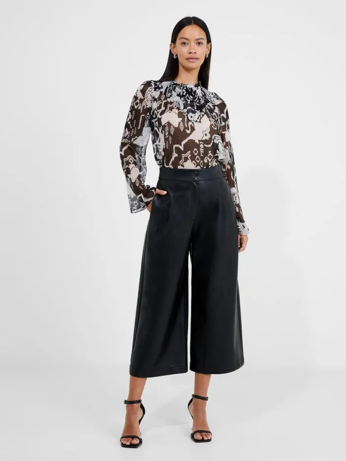 French Connection Trousers Crolenda Pu Cropped Trousers Blackout 8211 Woman