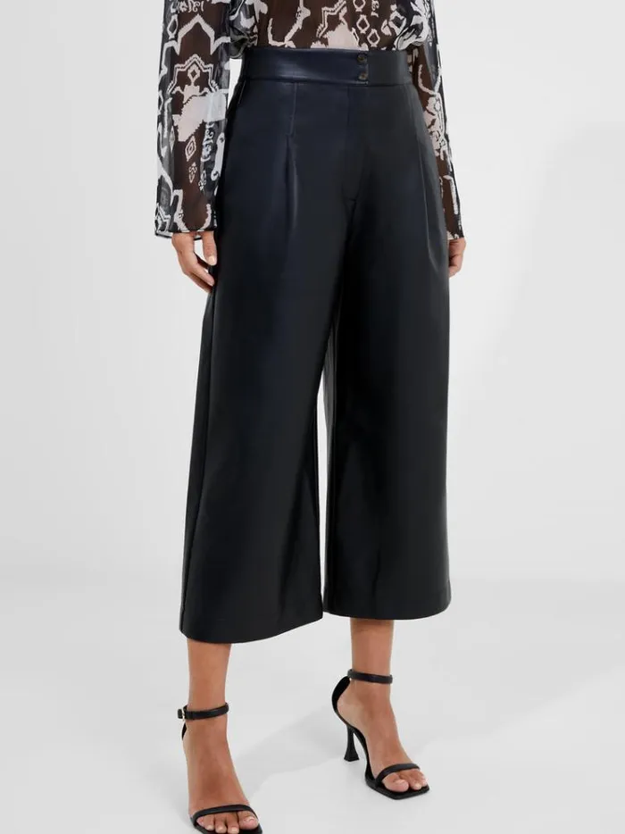 French Connection Trousers Crolenda Pu Cropped Trousers Blackout 8211 Woman