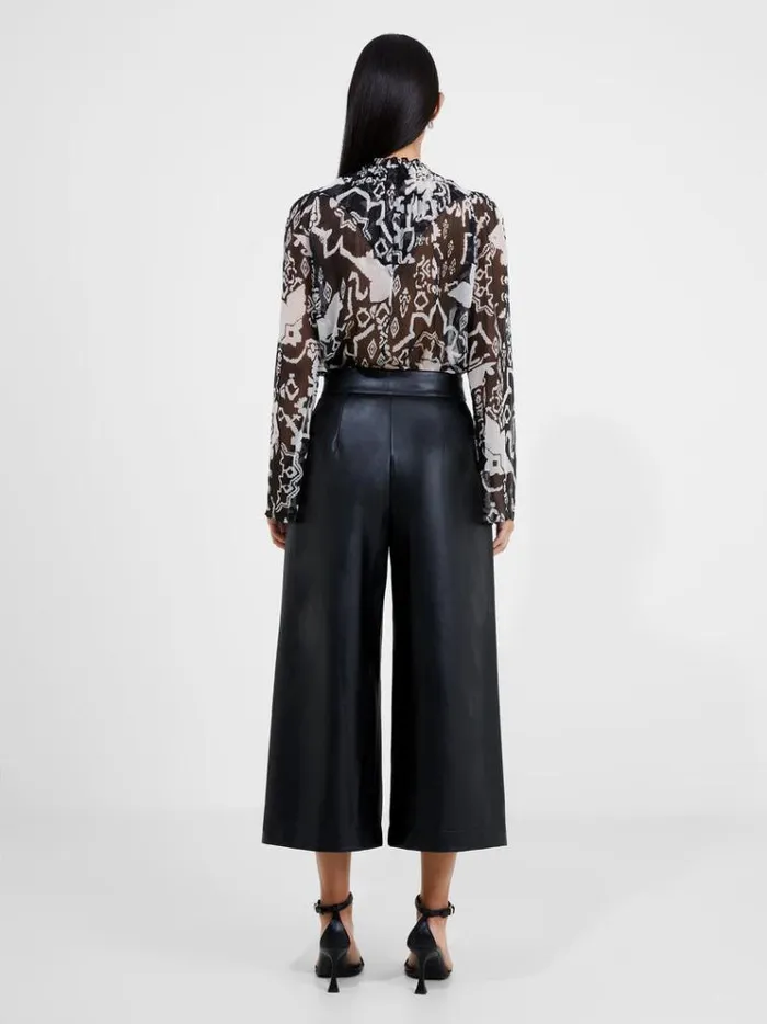 French Connection Trousers Crolenda Pu Cropped Trousers Blackout 8211 Woman