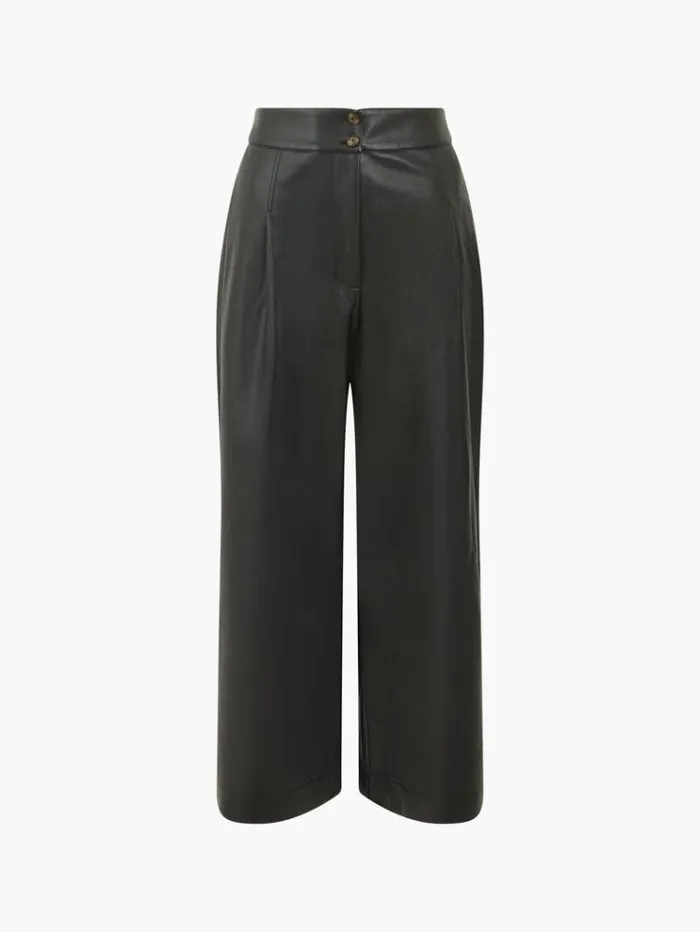 French Connection Trousers Crolenda Pu Cropped Trousers Blackout 8211 Woman