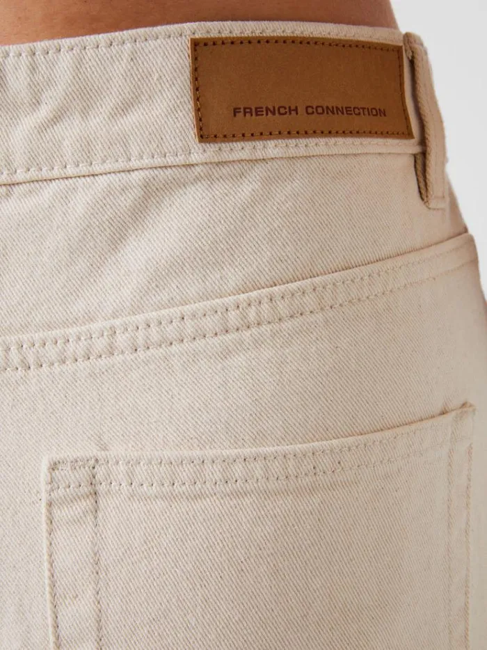 French Connection Trousers Denver Denim Relaxed Wide Leg Jeans 34 Inch Ecru 8211 Woman