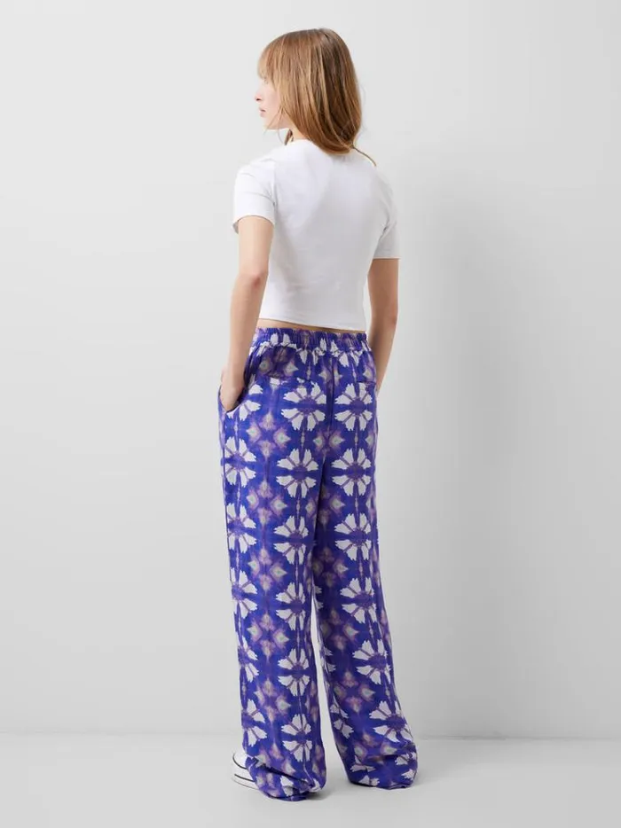 French Connection Trousers Dory Birdie Linen Trousers Royal Blue 8211 Woman
