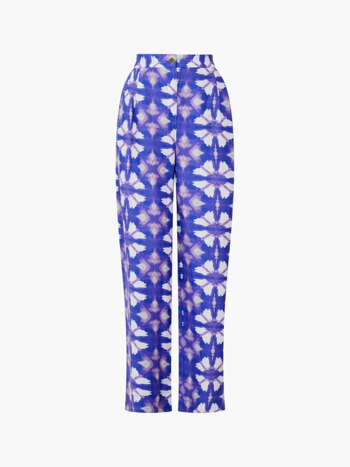 French Connection Trousers Dory Birdie Linen Trousers Royal Blue 8211 Woman