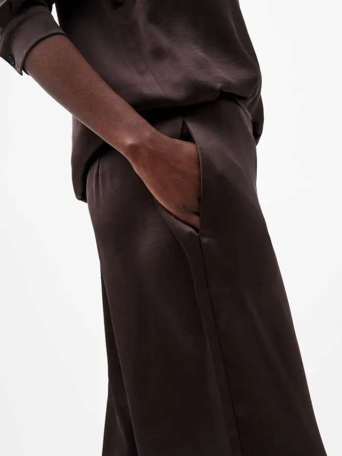 French Connection Trousers Irina Satin Trousers Chocolate Ganache 8211 Woman