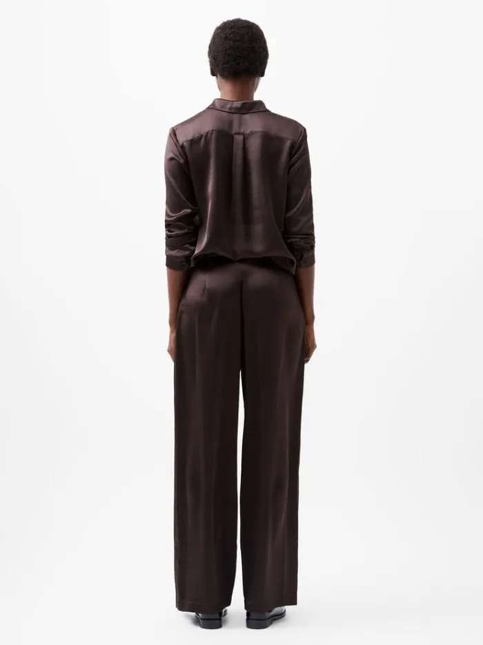 French Connection Trousers Irina Satin Trousers Chocolate Ganache 8211 Woman