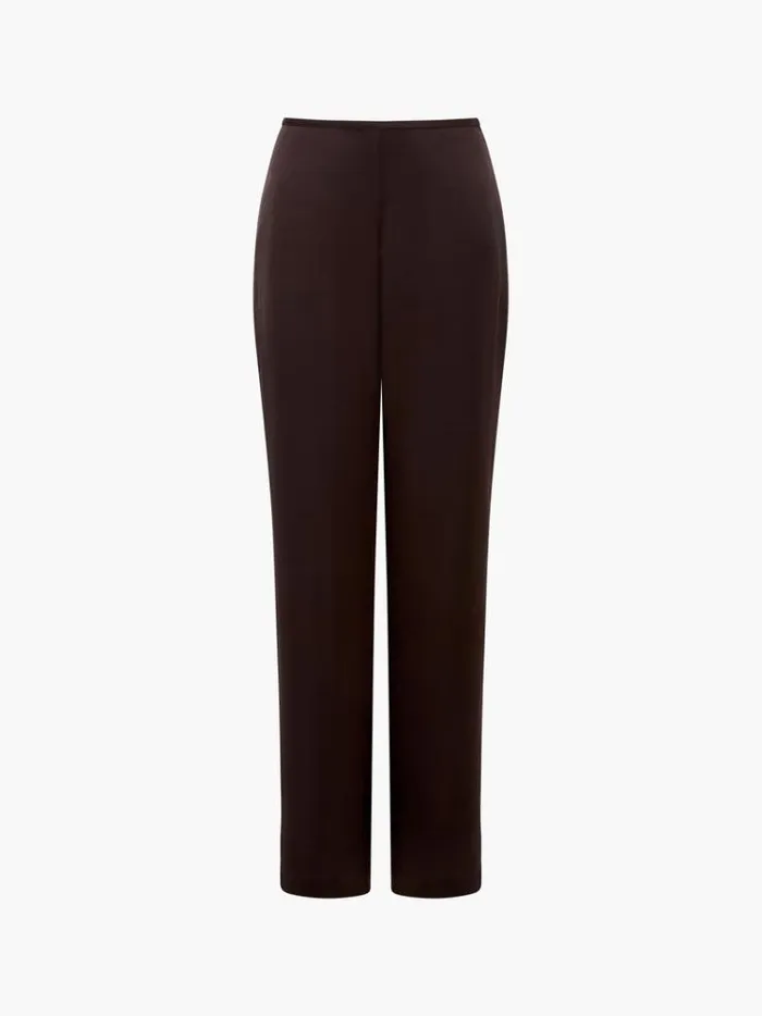 French Connection Trousers Irina Satin Trousers Chocolate Ganache 8211 Woman