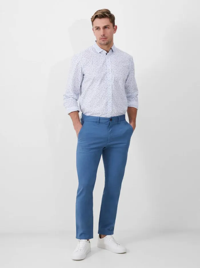 French Connection Trousers Stretch Chino Trousers Steel Blue 8211 Man