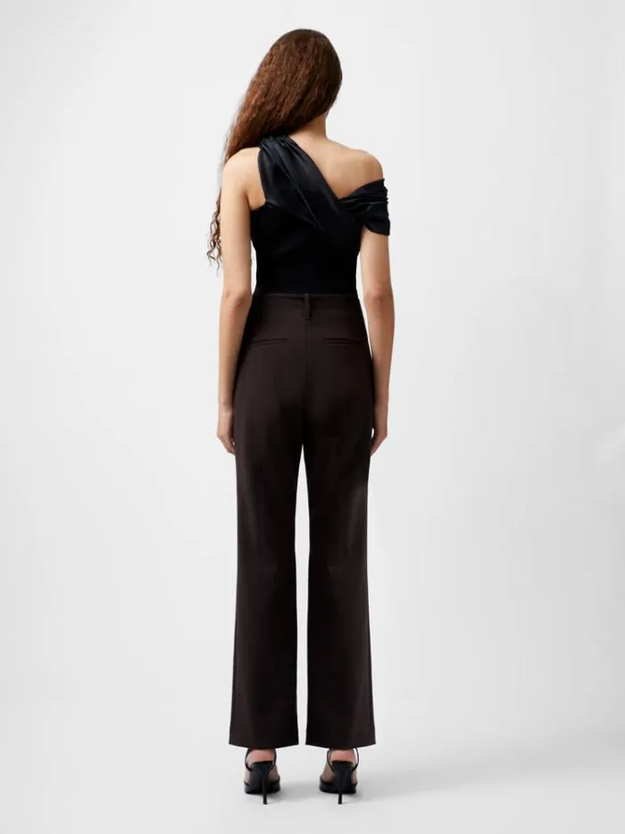 French Connection Trousers Whisper Front Split Trousers Chocolate Ganache 8211 Woman