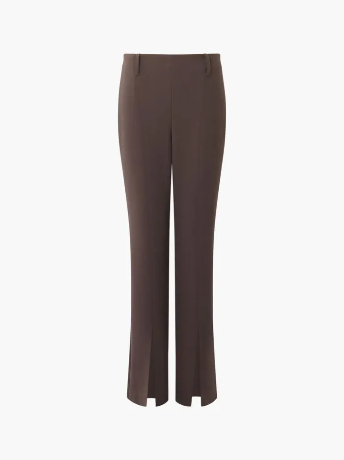 French Connection Trousers Whisper Front Split Trousers Chocolate Ganache 8211 Woman