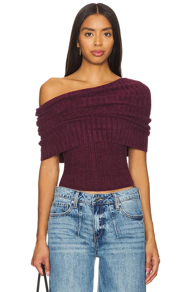 Gerda Off The Shoulder Top Burgundy Women Lovers and Friends Tops