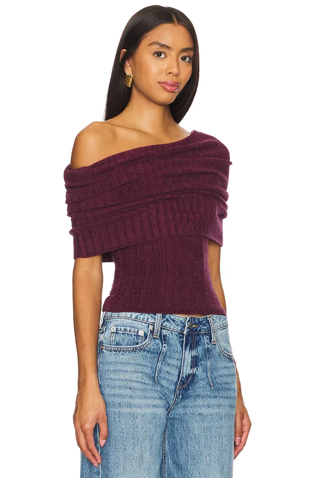 Gerda Off The Shoulder Top Burgundy Women Lovers and Friends Tops