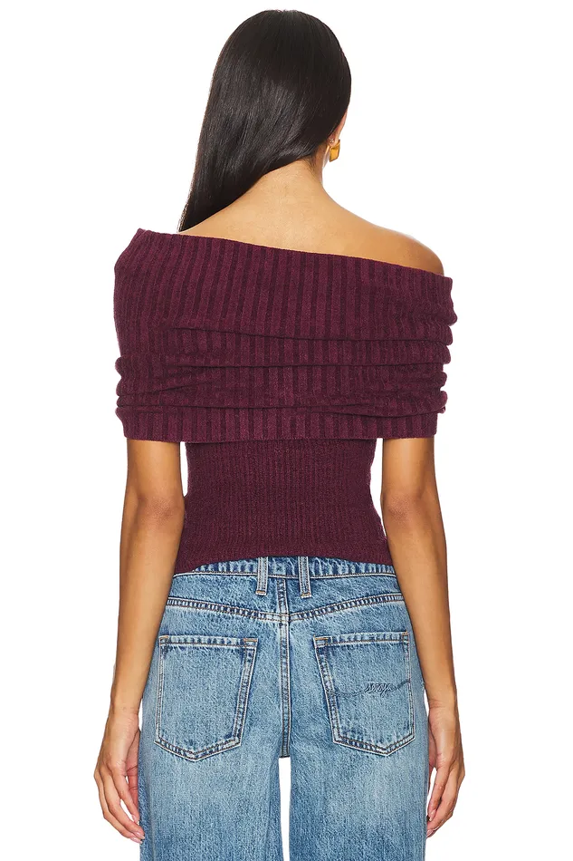 Gerda Off The Shoulder Top Burgundy Women Lovers and Friends Tops