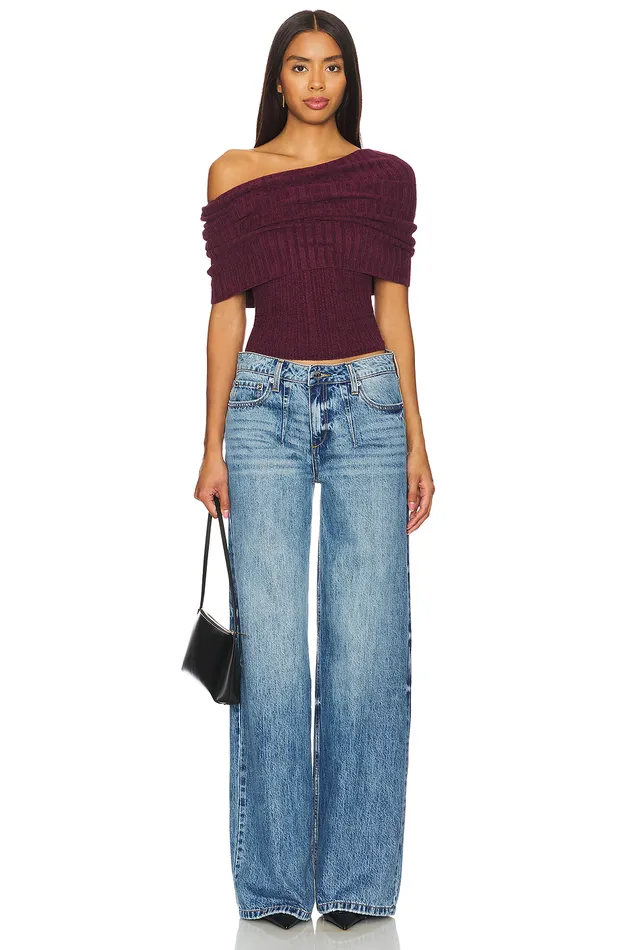 Gerda Off The Shoulder Top Burgundy Women Lovers and Friends Tops
