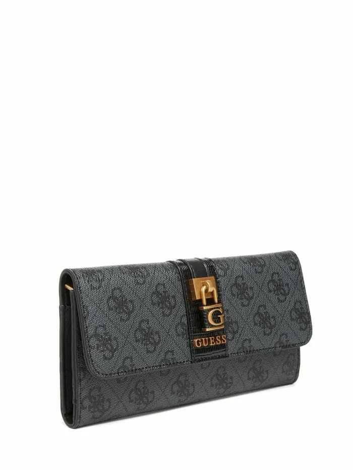Ginevra Logo Clutch Wallet Cloud Wash Women Handbags GUESS Ginevra Logo Clutch Wallet Cloud Wash Women Handbags GUESS