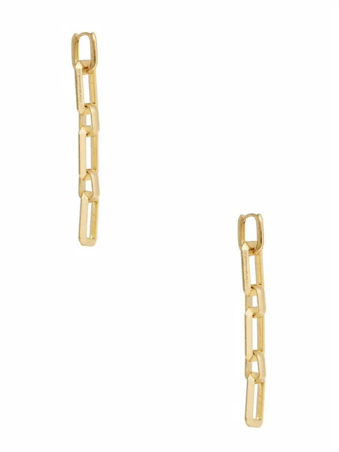 GUESS 14K GoldPlated Link Drop Earring SilverGold Women Jewelry GUESS 14K GoldPlated Link Drop Earring SilverGold Women Jewelry