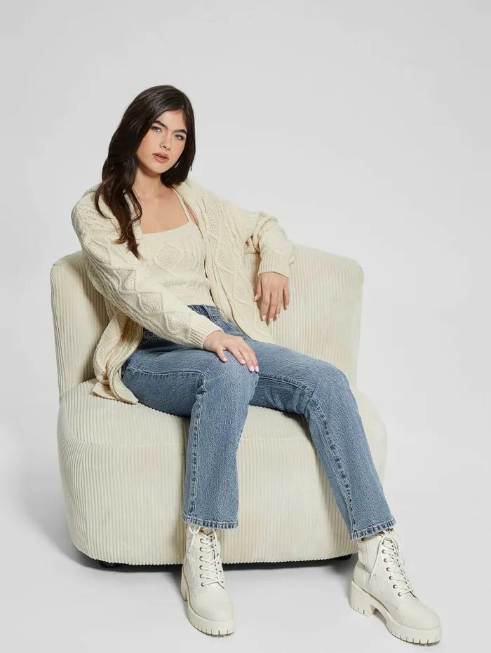 GUESS Chiba Sweater Tank Top Pearl Oyster Women Tops GUESS Chiba Sweater Tank Top Pearl Oyster Women Tops