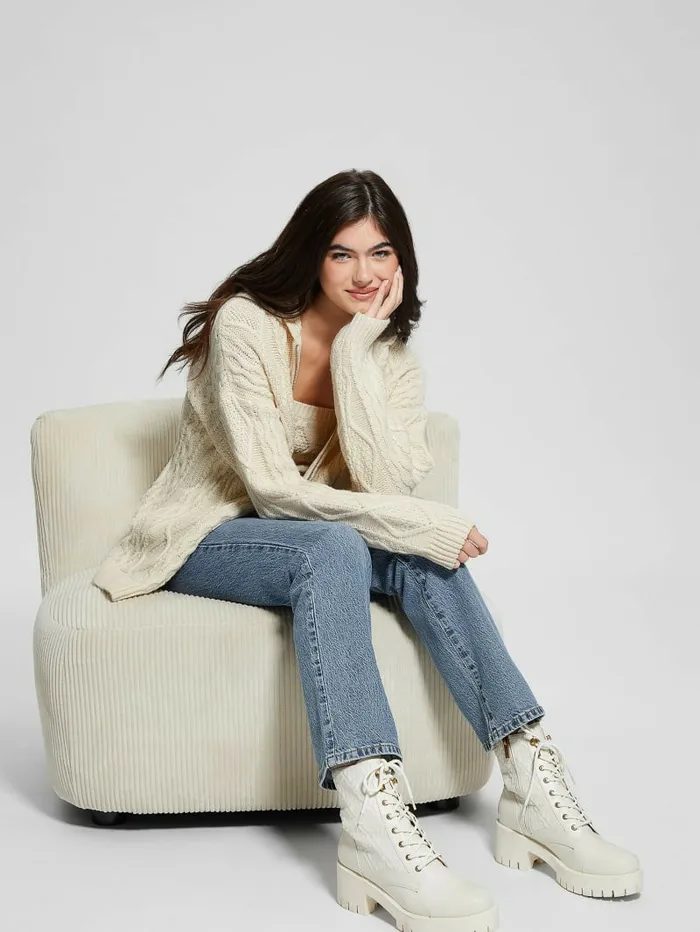 GUESS Chiba Sweater Tank Top Pearl Oyster Women Tops GUESS Chiba Sweater Tank Top Pearl Oyster Women Tops