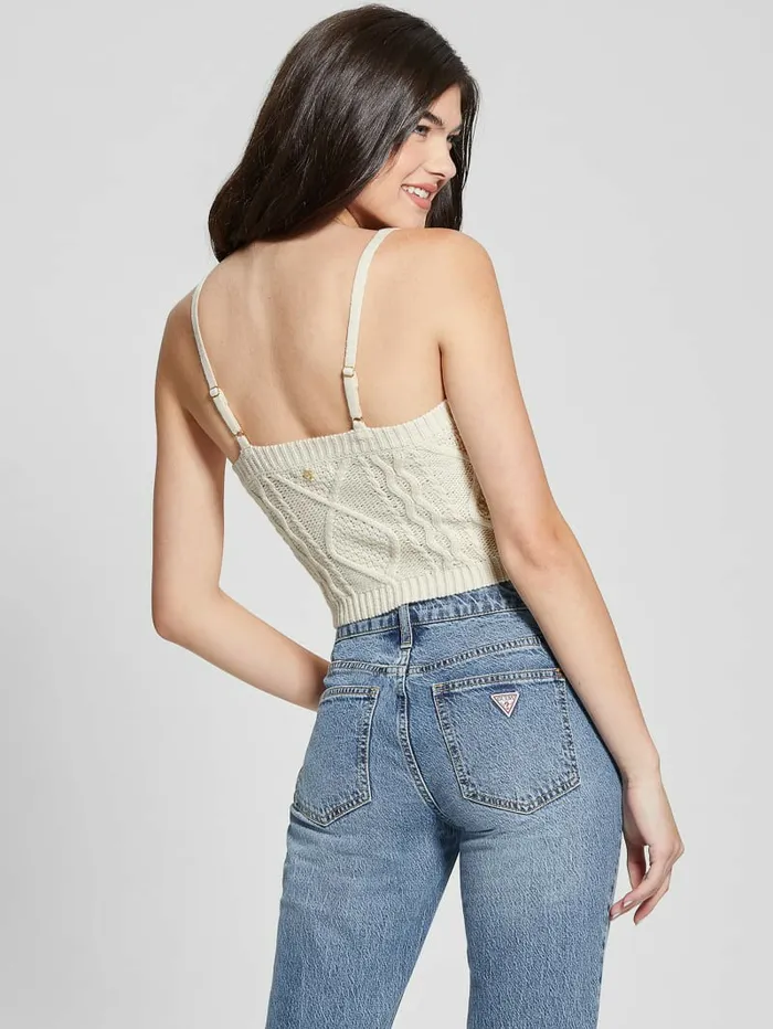 GUESS Chiba Sweater Tank Top Pearl Oyster Women Tops GUESS Chiba Sweater Tank Top Pearl Oyster Women Tops